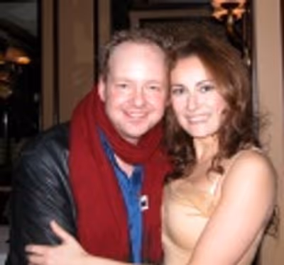 Laura poses with director Jamie McGonnigal Photo