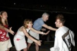 Curtis Holbrook, with Kerry Butler, Jackie Hoffman and cast members Photo