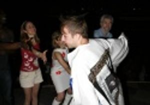 Curtis Holbrook, with Kerry Butler, Jackie Hoffman and cast members Photo