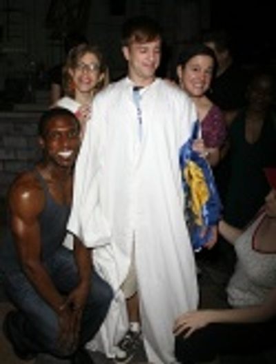 Curtis Holbrook, with Andre Ward, Jackie Hoffman and Mary Testa Photo