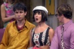 Brian Avers (Brindsley Miller), Ginifer King (Clea) and Mark H. Dold (Harold Gorringe Photo