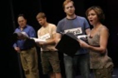 Orville Mendoza (as Plato), Daniel C. Levine (as Voltaire), David Abeles (as Freud) a Photo