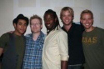 Justin Johnston, Anthony Rapp, Marcus Paul James, Kyle Post and Adam Pascal  Photo
