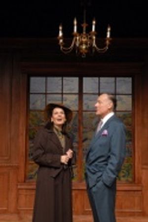 Newspaper publisher Kay Thorndyke (left, played by Paula Faber) and political kingmak Photo