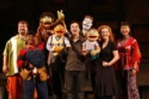 The company of Avenue Q (l-r): Cole Porter, Carla Renata, Nicky, Princeton, Robert Mc Photo