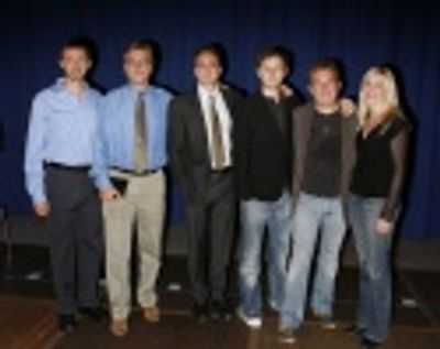 Andrew Lippa, Aaron Sorkin, Hank Azaria, Jimmi Simpson, Des McAnuff Photo