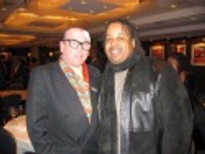 Edward Callaghan with singer musician Barry Johnson who performed at the event Photo