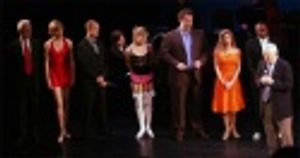 Guest of honor John Kander (right) offers curtain call remarks at Westport Country Pl Photo