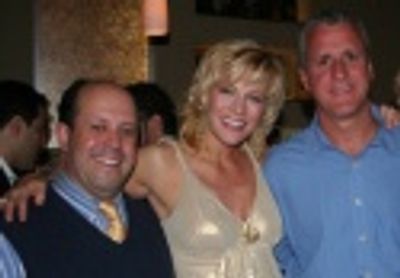 Michael J. Farina, Felicia Finley with her agent Robert Atterman (Abrams Artist Agenc Photo