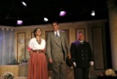 Sarita Choudhury, Patrick Boll and Michael Badalucco Photo