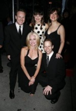Ashley Brown with cast members James Donegan, Janet Dickinson, Jared Bradshaw and Val Photo