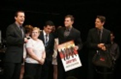 Robin Becker with Christian Hoff, John Lloyd Young, Daniel Reichard and J. Robert Spe Photo