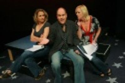 Cady Huffman as Florence, Brad Oscar as Dave and Angie Schworer as Jane Photo