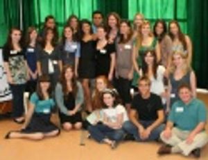 Lea Michele (center) and the students of Broadway Artists Alliance Photo