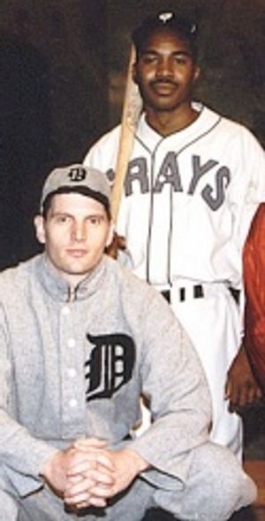Matthew Mabe (left) and Eric Ware in the 1995 premiere of Cobb at Penguin Photo