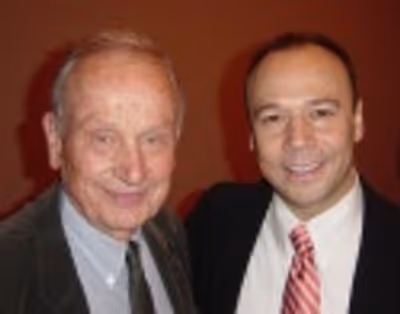 In his presentation comments, A.R. Gurney (left) commended Danny Burstein for holding Photo