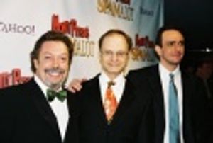 Tim Curry (King Arthur), David Hyde Pierce (Sir Robin, Guard 1, Brother Maynard) and  Photo