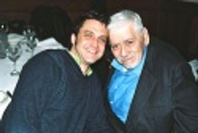 Raul Esparza (Caractacus Potts) and Robert B. Sherman of the Sherman Brothers (Compos Photo