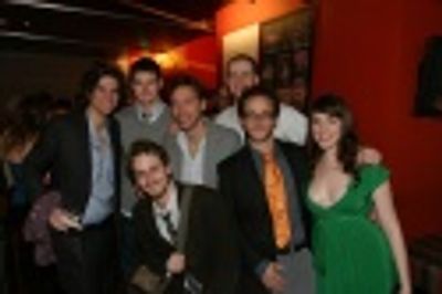 Alex Timbers, (Back) Benjamin Walker, (Front) Matthew Rocheleau, Michael Friedman and Photo