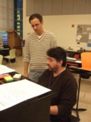 Here is composer JOHN BUCCHINO listening to a bit of his music played by musical dire Photo