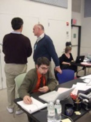 And here is associate director ADAM HUNTER trying to keep up with the production chan Photo