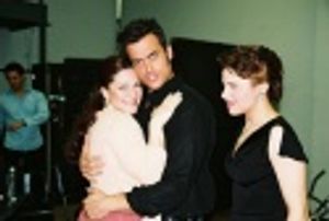 Shoshana Bean, Cheyenne Jackson in a playful shot as Jennifer Gambatese (Cheyenne's l Photo