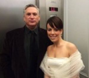 LESLIE KRITZER and I pose for the cameras. Photo