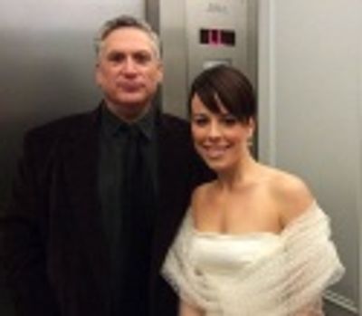 LESLIE KRITZER and I pose for the cameras. Photo