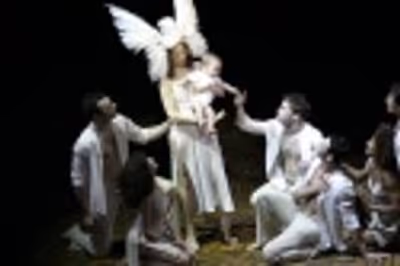  The cast was joined on stage by James Montana, held by proud Mom Elizabeth Parkinson Photo