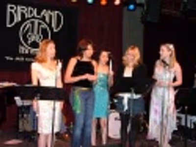 Kerry Butler (as Elle Woods) with "Sorority Sisters"
Jill Abramovitz, Julie Garnye,  Photo