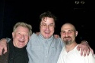 Harvey Evans, Merwin Foard (Gypsy Robe winner for ASSASSINS)
and Marc Kudisch) Photo