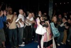 Alex making the trip around the cast  Photo