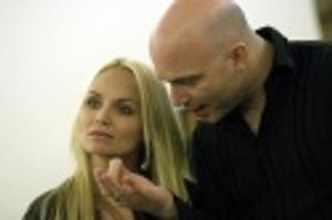 Michael Cerveris and Kristin Chenoweth in rehearsals for the Encores! production of T Photo