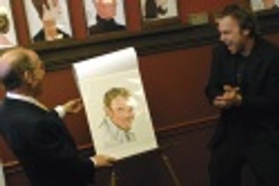 Joel Grey unveiling Norbert's caricature Photo
