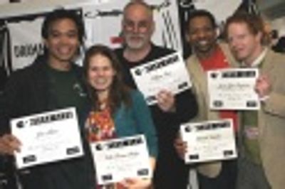 From Spelling Bee: Jose Llana, Celia Keenan-Bolger, William Finn, Derrick Baskin, and Photo