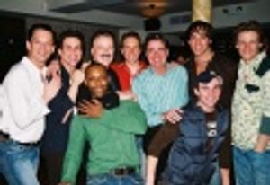 Robert Goulet, Gary Beach and the "Les Cagelles", starting from the left, Brad Musgro Photo