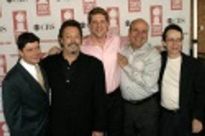 Spamalot: Michael McGrath, Tim Curry, Christopher Sieber, Casey Nicholaw (Choreograph Photo
