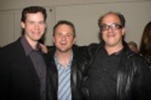 Sam Harris with Kevin Earley (Bill Sampson) and Reprise! Casting Director Bruce Newbe Photo