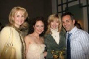 Tracy Powell, Jean Louisa Kelly, and Sharon Lawrence with one very lucky fellow Photo
