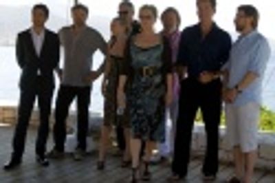 Dominic Cooper, Colin Firth,Amanda Seyfried, Stellan Skarsgard, Meryl Streep, Photo