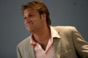 Jeff Calhoun, director of "Brooklyn The Musical" speaks briefly to the audience about Photo