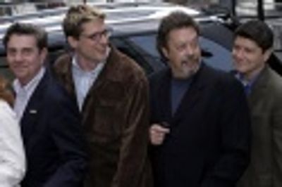 Gary Beach, Christopher Sieber, Tim Curry, and Michael McGrath Photo