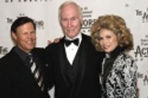 Veteran film and theatre executives, Darcie Denkert and Dean Stolber with Roger Berli Photo