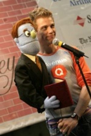 Barrett Foa (with Rod) of "Avenue Q" Photo