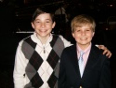 Liam Byrnes, who stars as "Patrick Dennis" and Derek Rippe, who stars as "Peter Denni Photo