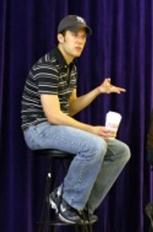 John gives some last minute advice to his students Photo