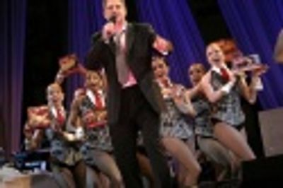 
Chris sang 'Sara Lee,' with a little visual help from the Rockettes... Photo