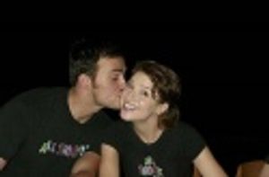 Cheyenne giving his leading lady Jenn Gambatese a kiss  Photo