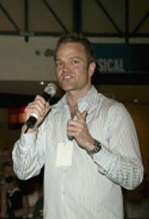 PR Rep Michael Hartman of Barlow Hartman introducing the cast  Photo