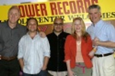 
John Lithgow, Norbert Leo Butz, David Yazbek, Sherie Rene Scott, and Gregory Jbara  Photo